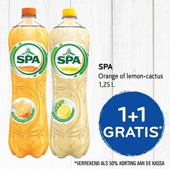 Promoties Spa orange of lemon-cactus 1+1 gratis - Spa - Geldig van 17/05/2017 tot 30/05/2017 bij Alvo