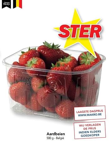 Promoties Aardbeien belgië - Huismerk - Makro - Geldig van 17/05/2017 tot 30/05/2017 bij Makro