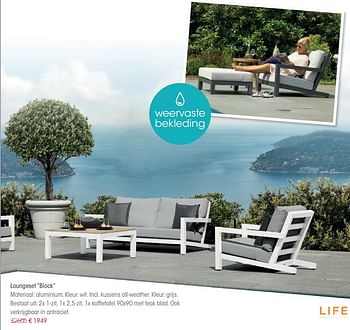 Staat Ontstaan Wonder Life outdoor living Loungeset block - Promotie bij Walter Van Gastel