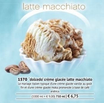 Promotions Dolcedo crème glacée latte macchiato - Produit maison - Bofrost - Valide de 01/03/2017 à 31/08/2017 chez Bofrost