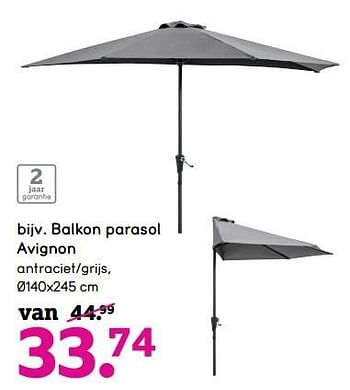 Verlichten Dreigend Ga door Huismerk - Leen Bakker Balkon parasol avignon - Promotie bij Leen Bakker