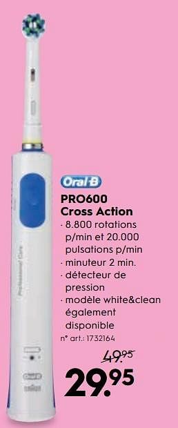 Dronken worden uitzetten Op de kop van Oral-B Oral-b pro 600 cross action - Promotie bij Blokker