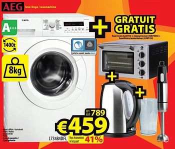 Promoties Aeg lave-linge - wasmachine l73484dfl - AEG - Geldig van 18/05/2017 tot 30/06/2017 bij ElectroStock