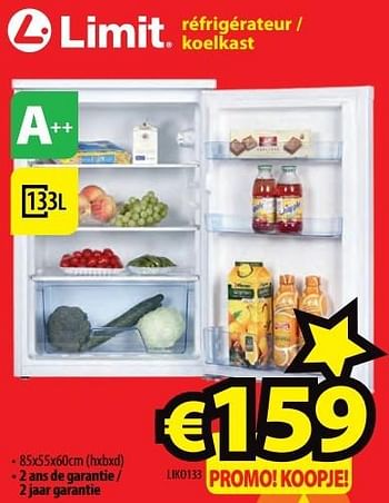 Promoties Limit réfrigérateur - koelkast liko133 - Limit - Geldig van 18/05/2017 tot 30/06/2017 bij ElectroStock