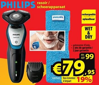 Promotions Philips rasoir - scheerapparaat s5070-65 - Philips - Valide de 18/05/2017 à 30/06/2017 chez ElectroStock