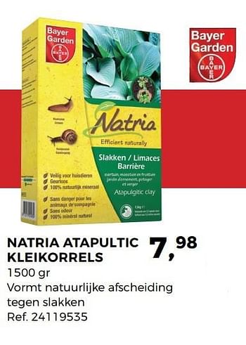 Promoties Natria atapultic kleikorrels - Bayer - Geldig van 30/05/2017 tot 27/06/2017 bij Supra Bazar