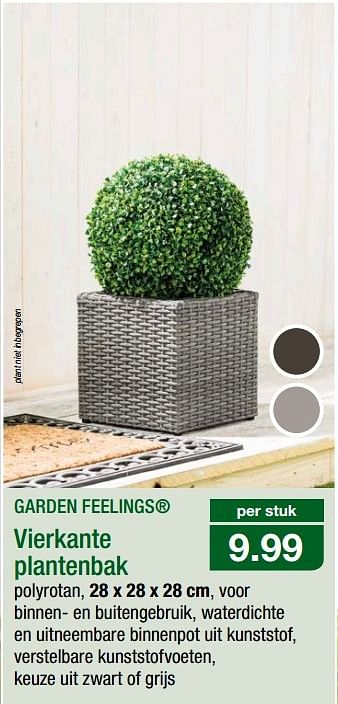 Garden Feelings Vierkante plantenbak Promotie bij Aldi