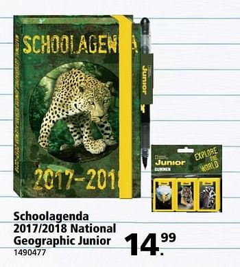 Promoties Schoolagenda 2017-2018 national geographic junior - National Geographic - Geldig van 22/05/2017 tot 04/06/2017 bij Bart Smit