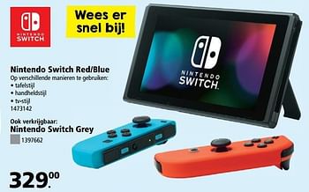 Promoties Nintendo switch red-blue - Nintendo - Geldig van 22/05/2017 tot 04/06/2017 bij Bart Smit