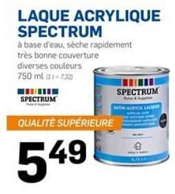 Promotions Laque acrylique spectrum - SPECTRUM - Valide de 24/05/2017 à 30/05/2017 chez Action