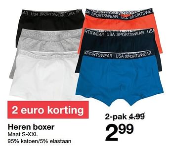 Promoties Heren boxer - Huismerk - Zeeman  - Geldig van 27/05/2017 tot 09/06/2017 bij Zeeman