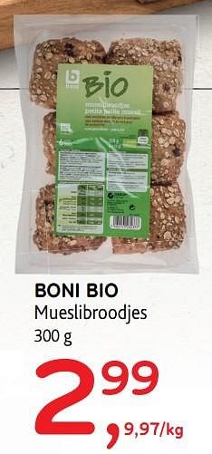 Promoties Boni bio mueslibroodjes - Boni - Geldig van 31/05/2017 tot 13/06/2017 bij Alvo