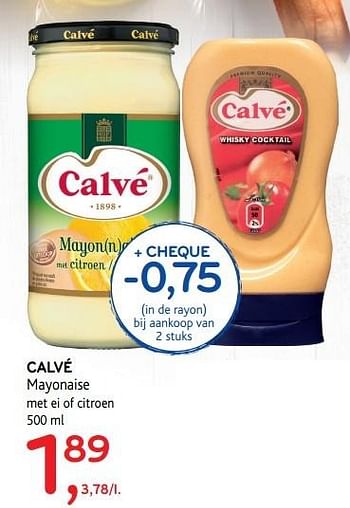 Promoties Calvé mayonaise - Calve - Geldig van 31/05/2017 tot 13/06/2017 bij Alvo