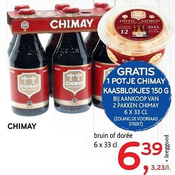 Promoties Chimay kaasblokjes - Chimay - Geldig van 31/05/2017 tot 13/06/2017 bij Alvo