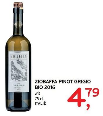 Promoties Ziobaffa pinot grigio bio 2016 - Witte wijnen - Geldig van 31/05/2017 tot 13/06/2017 bij Alvo