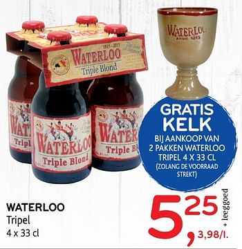 Promotions Waterloo tripel - Waterloo - Valide de 31/05/2017 à 13/06/2017 chez Alvo