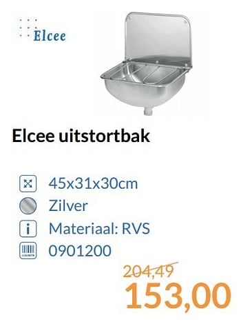 Promoties Elcee uitstortbak - Elcee - Geldig van 01/06/2017 tot 30/06/2017 bij Sanitairwinkel