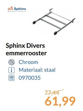Promoties Sphinx divers emmerrooster - Sphinx - Geldig van 01/06/2017 tot 30/06/2017 bij Sanitairwinkel