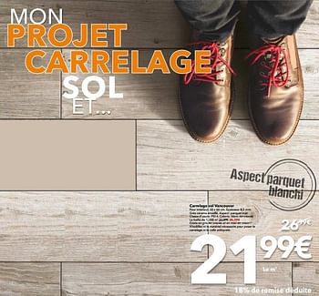 Promotions Carrelage sol vancouver - Produit maison - BricoPlanit - Valide de 06/06/2017 à 26/06/2017 chez BricoPlanit