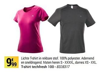 Promoties T-shirt techfresh - Quechua - Geldig van 01/04/2017 tot 31/12/2017 bij Decathlon