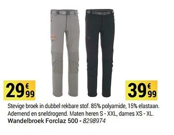 Promotions Wandelbroek forclaz - Quechua - Valide de 01/04/2017 à 31/12/2017 chez Decathlon