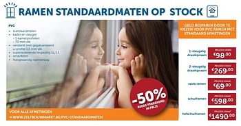 Promoties Ramen pvc 1-vleugelig draaikipraam - Huismerk - Zelfbouwmarkt - Geldig van 06/06/2017 tot 03/07/2017 bij Zelfbouwmarkt