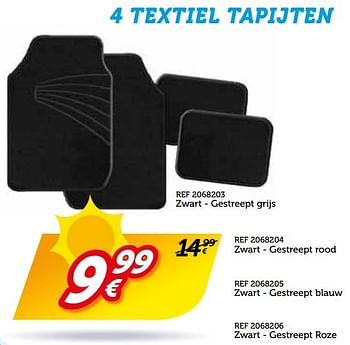 Promoties 4 textiel tapijten - Huismerk - Auto 5  - Geldig van 07/06/2017 tot 08/07/2017 bij Auto 5