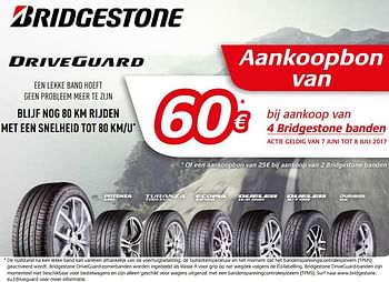 Promoties Aankoopbon bij 4 bridgestone banden - Bridgestone - Geldig van 07/06/2017 tot 08/07/2017 bij Auto 5