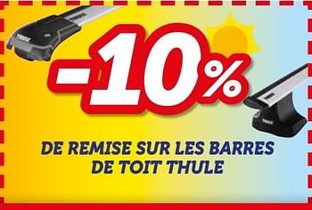 Promotions -10% de remise sur les barres de toit thule - Thule - Valide de 07/06/2017 à 08/07/2017 chez Auto 5