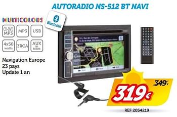 Promotions Autoradio ns-512 bt navi - Norauto - Valide de 07/06/2017 à 08/07/2017 chez Auto 5