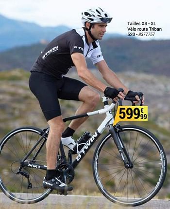 Promotions Tailles xs - xl vélo route triban 520 - bTwin - Valide de 01/04/2017 à 31/12/2017 chez Decathlon