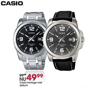 Promotions Casio horloge met datum - Casio - Valide de 29/05/2017 à 18/06/2017 chez Lucardi