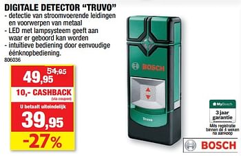Promoties Bosch digitale detector truvo - Bosch - Geldig van 14/06/2017 tot 26/06/2017 bij Hubo