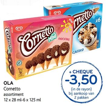 Promoties Ola cornetto assortiment - Ola - Geldig van 14/06/2017 tot 27/06/2017 bij Alvo