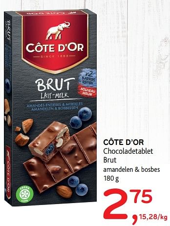 Promoties Chocolade tablet - Cote D'Or - Geldig van 14/06/2017 tot 27/06/2017 bij Alvo