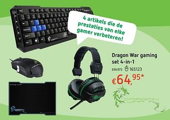 Promoties Dragon war gaming set 4-in-1 - DRAGON WAR - Geldig van 15/06/2017 tot 08/07/2017 bij Dreamland