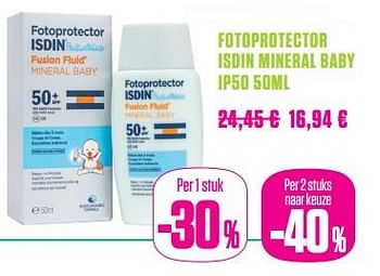 Promoties Fotoprotector isdin mineral baby ip50 - Isdin - Geldig van 01/06/2017 tot 31/07/2017 bij Medi-Market