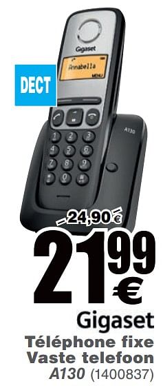 Téléphone Fixe Gigaset A130 Duo / Noir