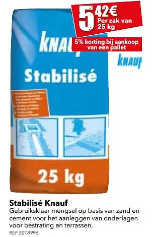 Promoties Stabilisé knauf - Knauf - Geldig van 27/06/2017 tot 17/07/2017 bij BricoPlanit