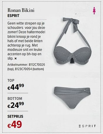 Promoties Ronan bikini esprit top+bottom - Esprit - Geldig van 16/06/2017 tot 16/07/2017 bij A.S.Adventure