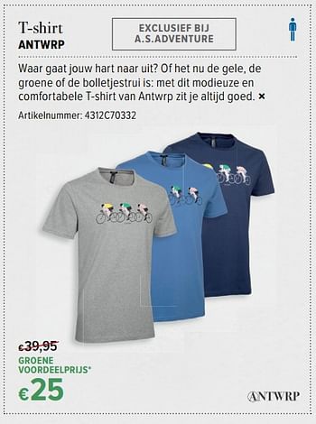 Promoties T-shirt antwrp - Antwrp - Geldig van 16/06/2017 tot 16/07/2017 bij A.S.Adventure