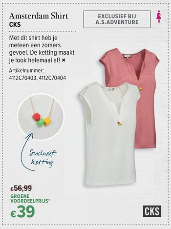 Promoties Amsterdam shirt cks - Cks - Geldig van 16/06/2017 tot 16/07/2017 bij A.S.Adventure