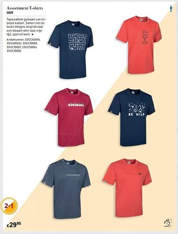 Promotions Assortiment t-shirts uax - Uax - Valide de 16/06/2017 à 16/07/2017 chez A.S.Adventure