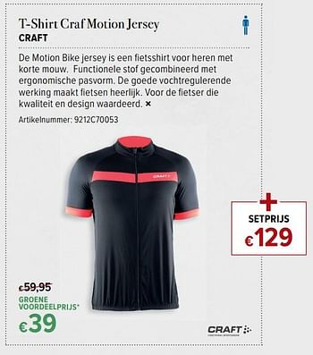 Promoties T-shirt craf motion jersey craft - CRAFT - Geldig van 16/06/2017 tot 16/07/2017 bij A.S.Adventure