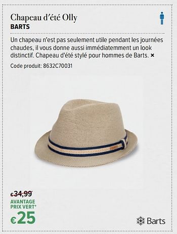 Promotions Chapeau d`été olly barts - Barts - Valide de 16/06/2017 à 16/07/2017 chez A.S.Adventure