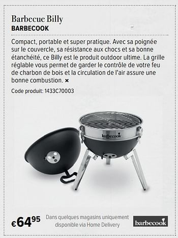 Promotions Barbecue billy barbecook - Barbecook - Valide de 16/06/2017 à 16/07/2017 chez A.S.Adventure