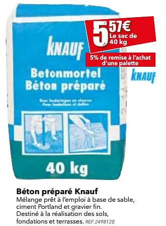 Promotions Béton préparé knauf - Knauf - Valide de 27/06/2017 à 17/07/2017 chez BricoPlanit