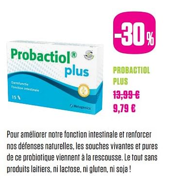 Promotions Probactiol plus - Metagenics - Valide de 01/06/2017 à 31/07/2017 chez Medi-Market