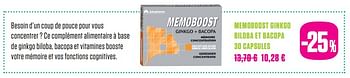 Promotions Memoboost ginkgo biloba et bacopa - Arkopharma - Valide de 01/06/2017 à 31/07/2017 chez Medi-Market