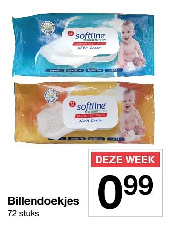 Promoties Billendoekjes - Soft Line - Geldig van 23/06/2017 tot 30/06/2017 bij Zeeman